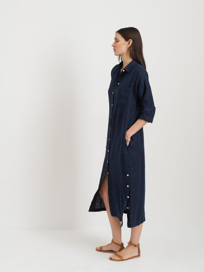 Kerry Shirtdress In Linen