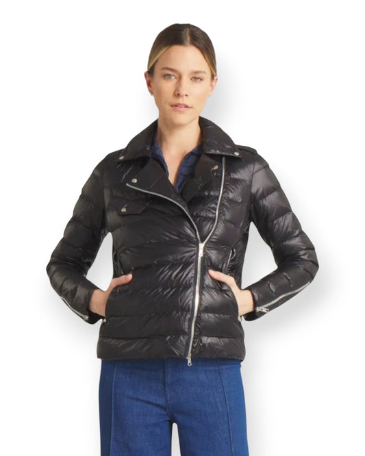 The Silverstone Down Motorcycle Jacket Midnight Black / XS