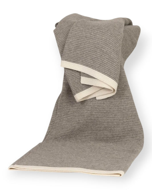 Ribbed Yak Down Throw Platinum & White