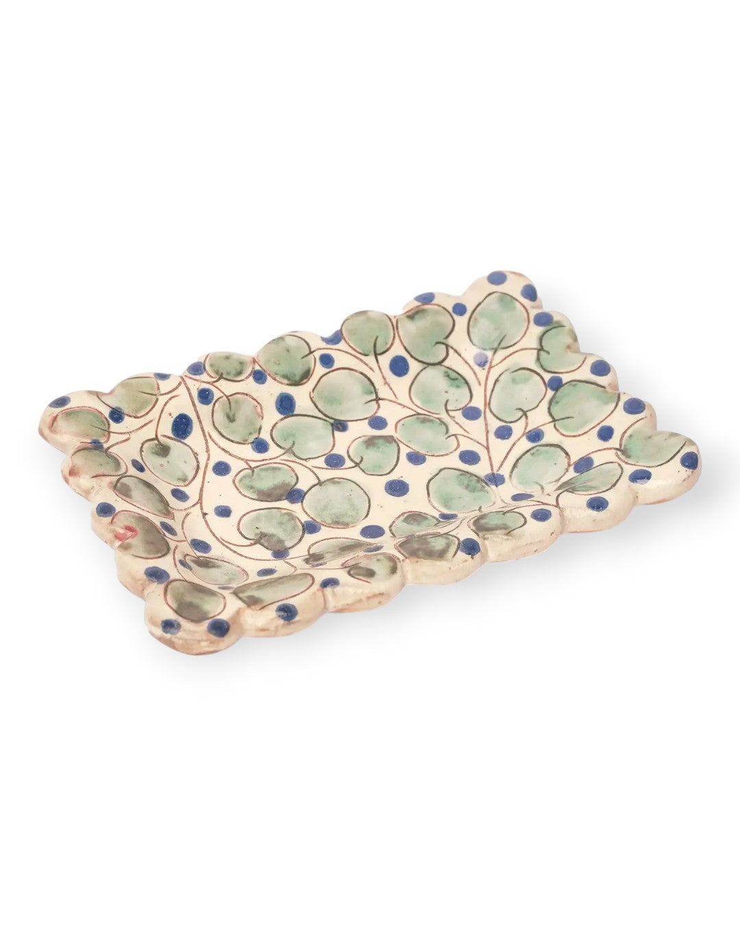 Scalloped Cherry Ceramic Dish