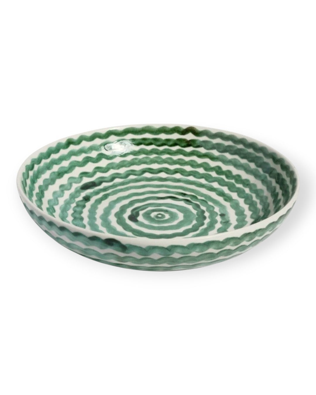 Green Squiggle Serving Bowl
