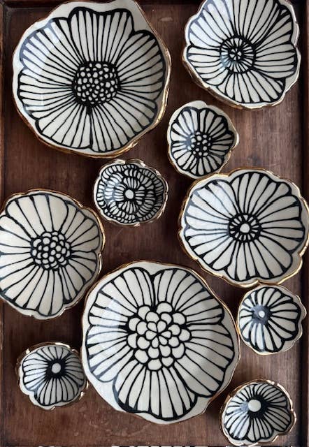 4" Flower Ceramic Dish