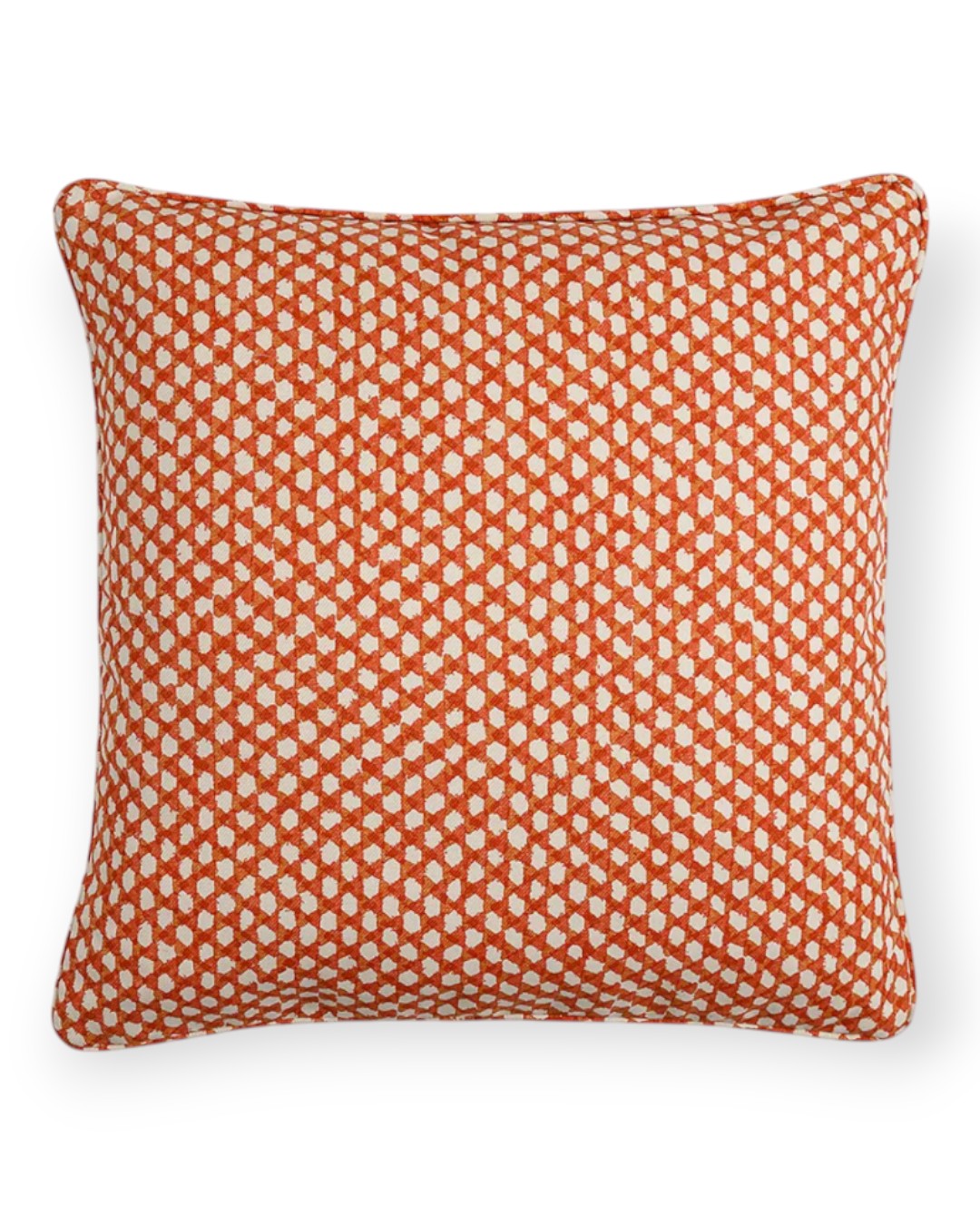 Orange Wicker Pillow Outdoor 17" x 17"