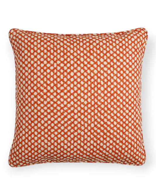 Orange Wicker Pillow Outdoor 17" x 17"