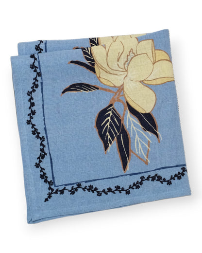 Magnolia Napkins Set of 4 Lapis Magnolia / 20" x 20"