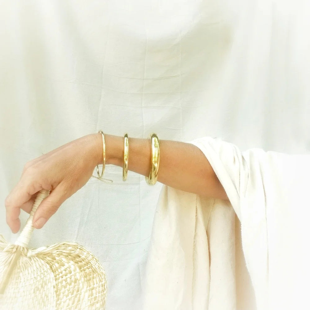 Brass Simplicity Bangle Bracelet Set