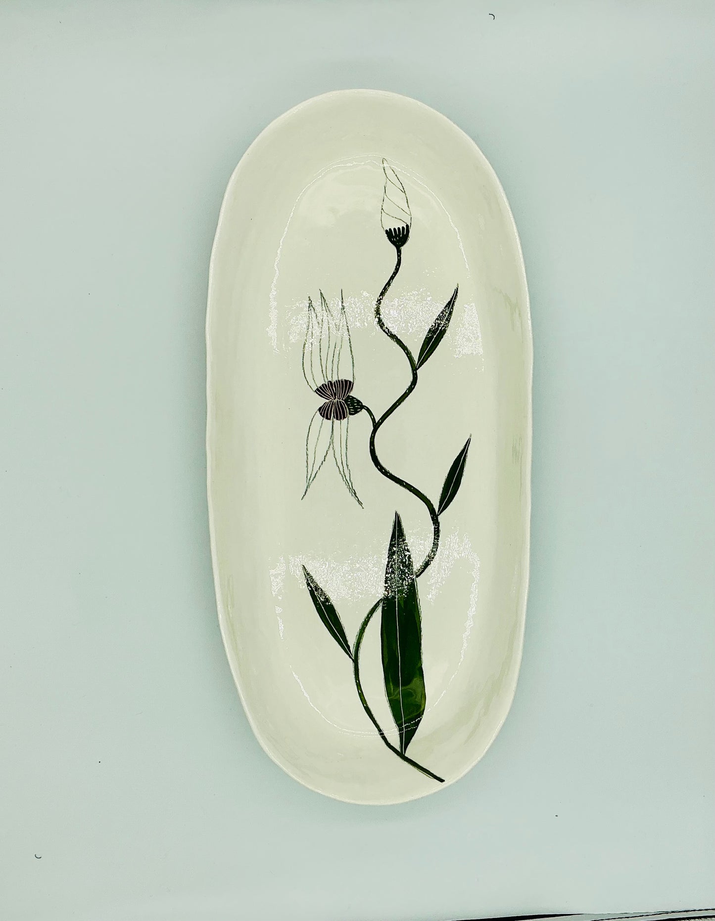 Large Oval Platter - Flower Theme