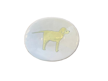 Oval Dog Dish - Labradors