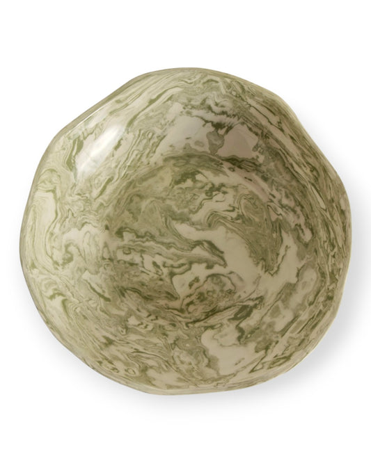 Marbleized Large Bowl Ibiza Green