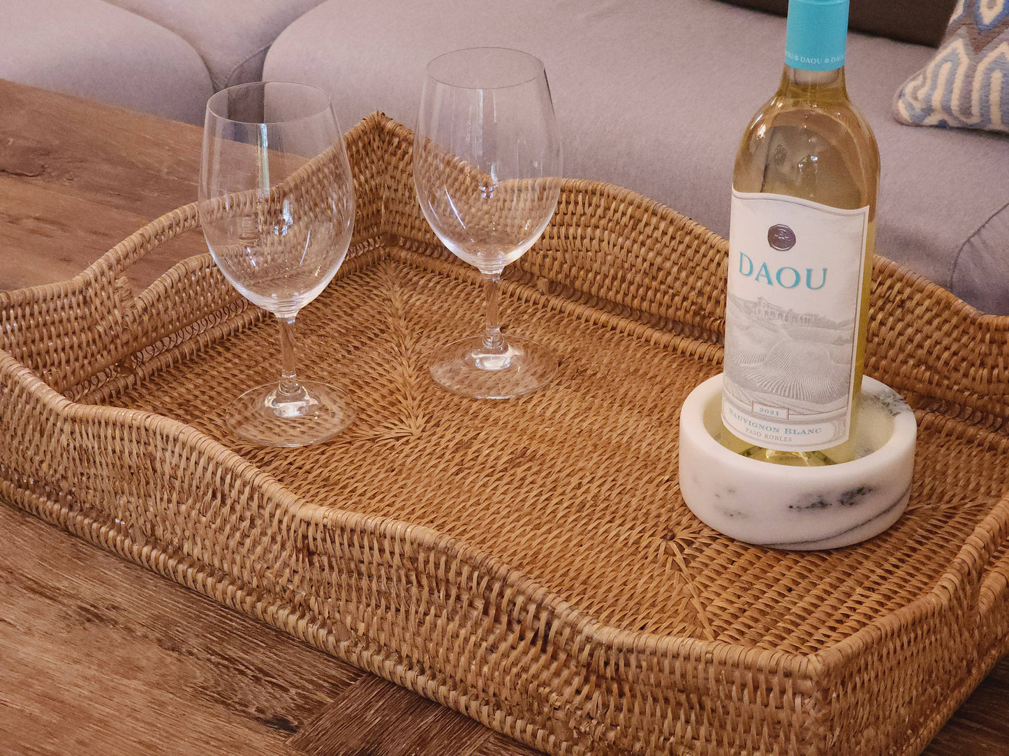 Rattan Scallop Tray
