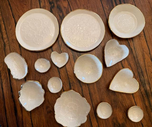 3" Heart Ceramic Jewelry Dish