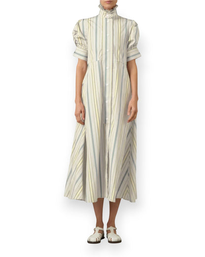 Venetia Dress Capri Stripes Biscuit & Pink / XS
