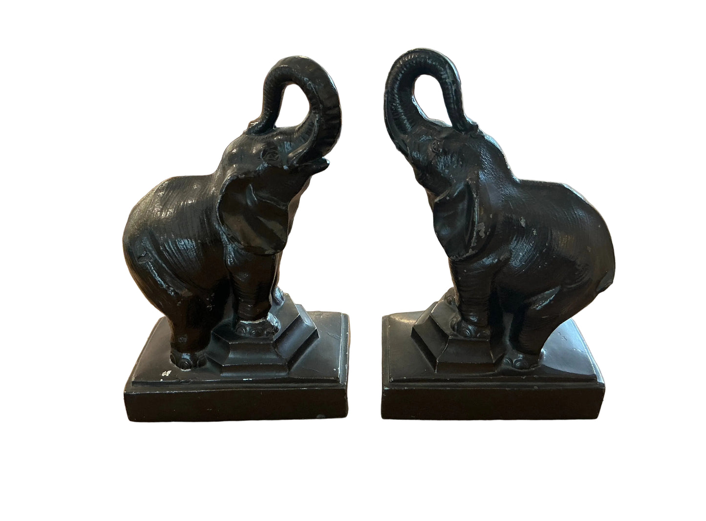Vintage Brass Elephant Bookends - set of 2