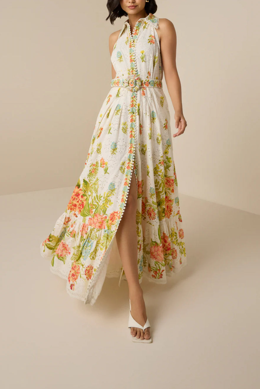 Dhun Long Shirt Dress with Buckle Belt