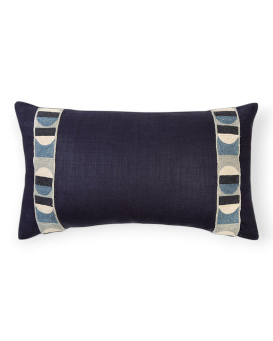 Pop Art Indigo Cushion 14" x 24"