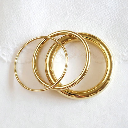 Brass Simplicity Bangle Bracelet Set