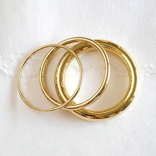 Brass Simplicity Bangle Bracelet Set