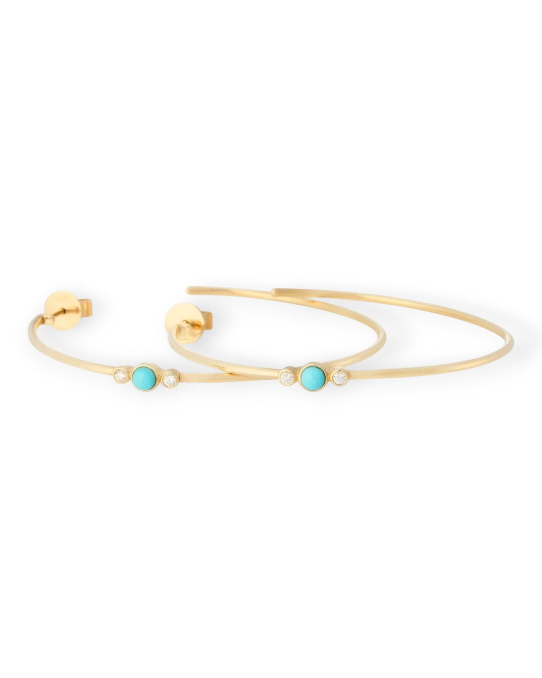 Stevie Turquoise and Diamond Hoops