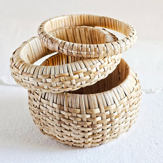 Rattan Straw Cane Bangle Bracelet