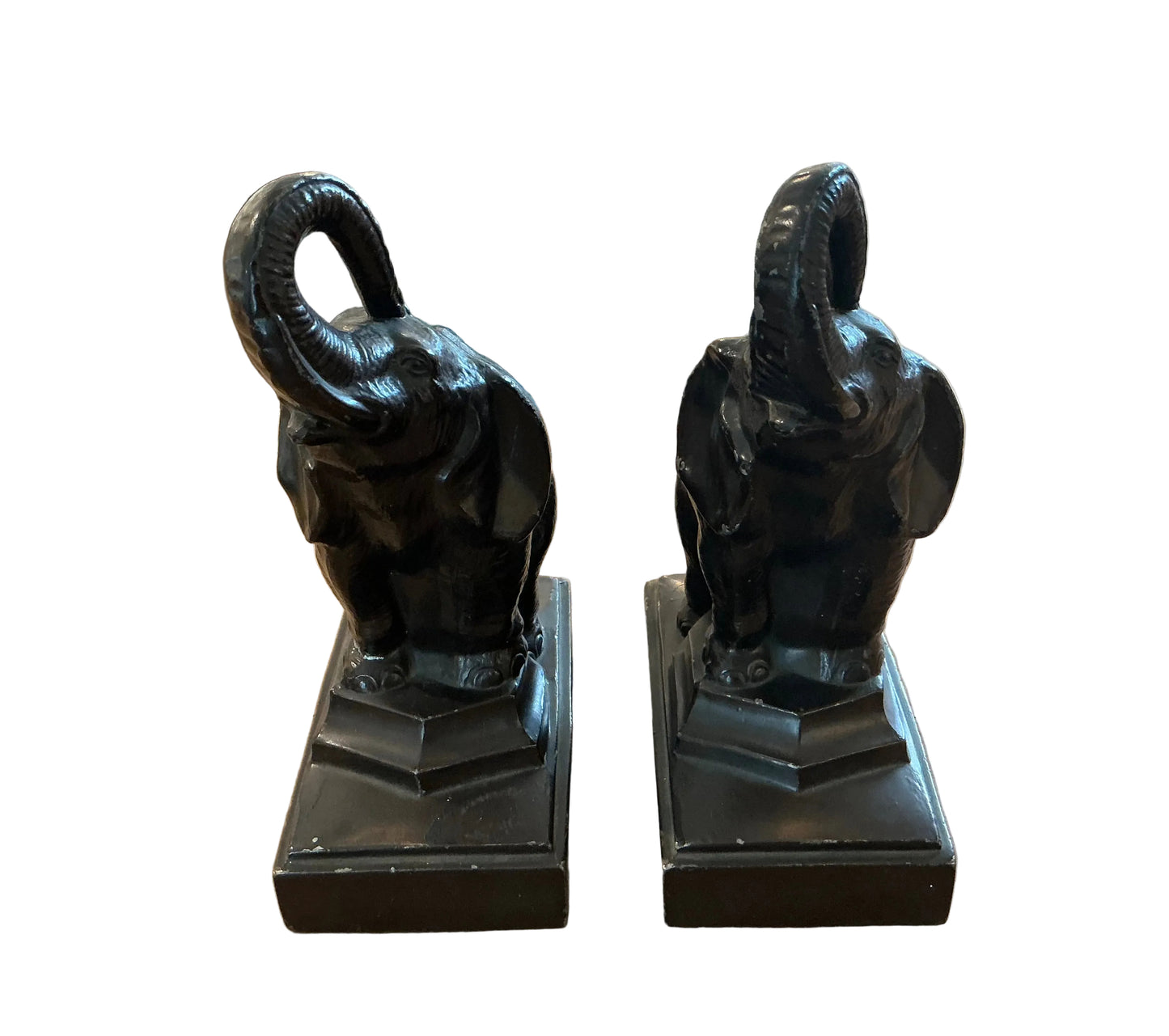Vintage Brass Elephant Bookends - set of 2