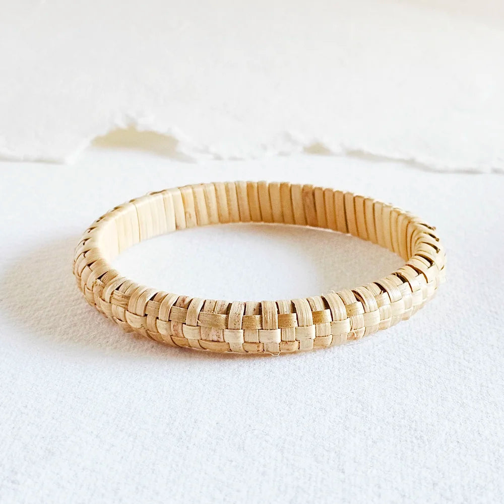 Rattan Straw Cane Bangle Bracelet