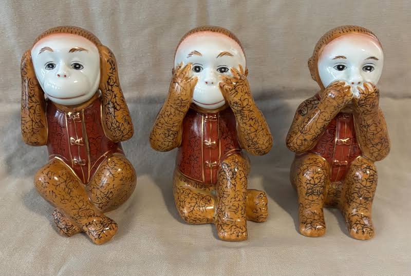 Chinoiserie Monkey Trio