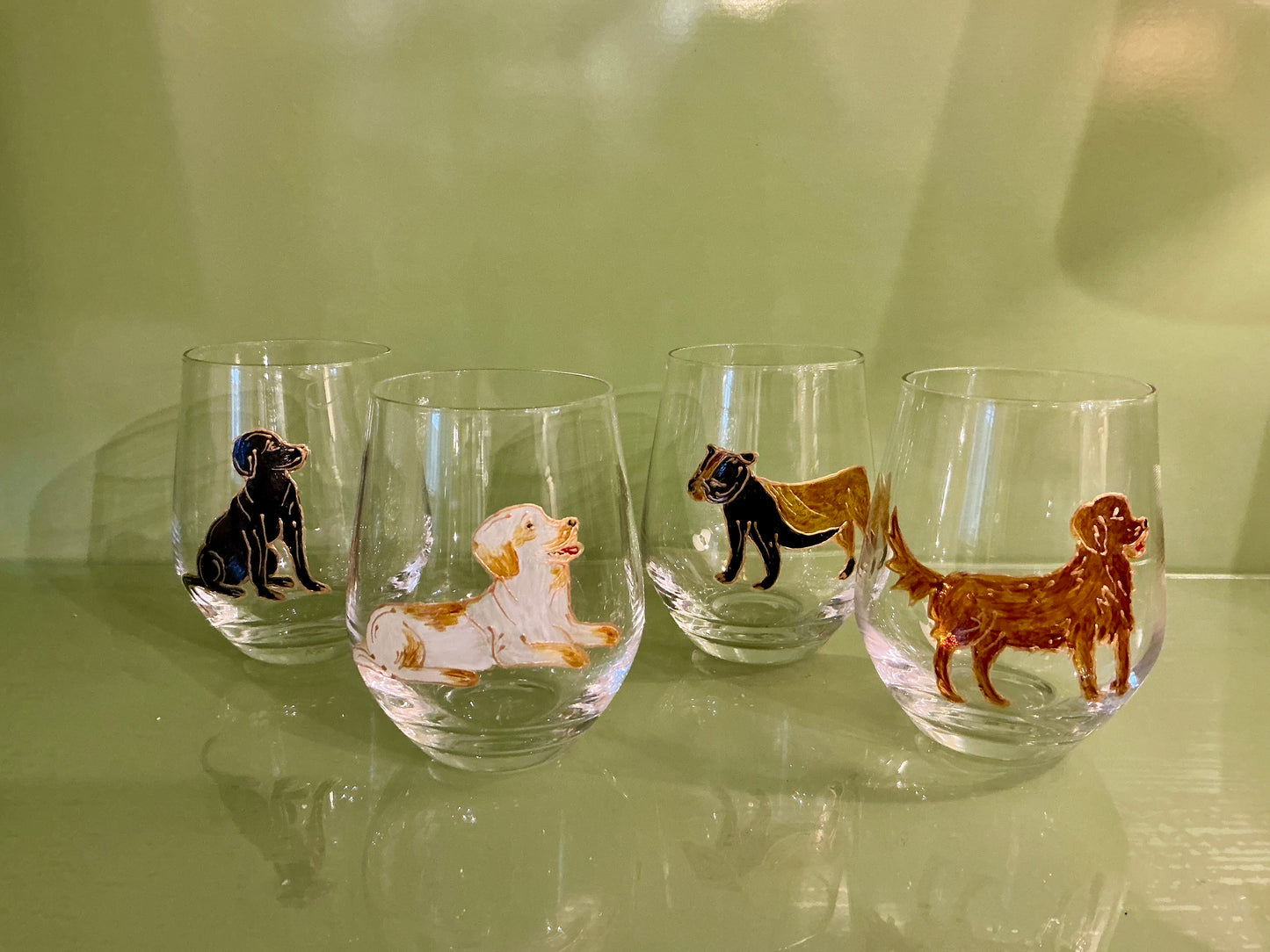 Hand-painted Dog Glasses