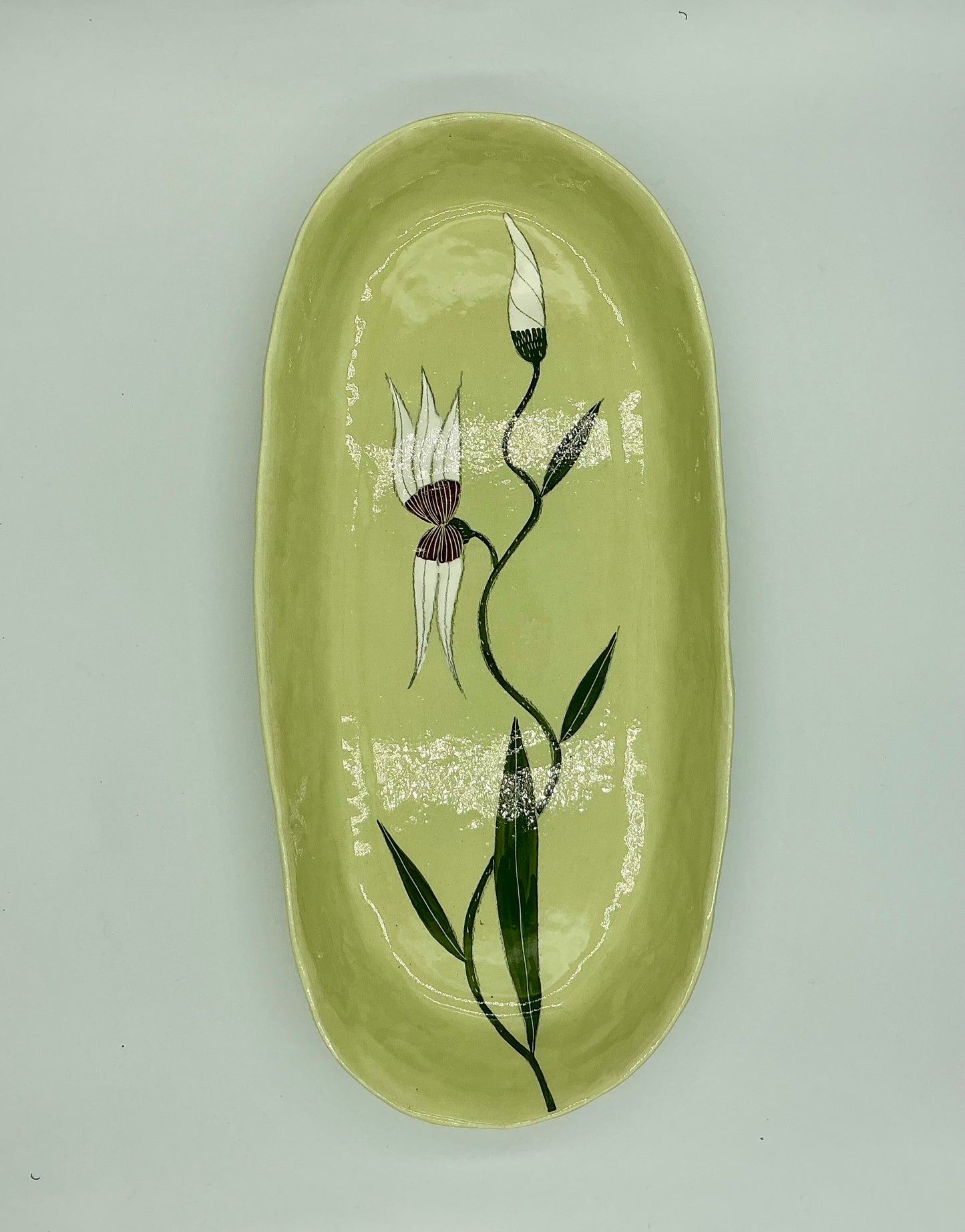Large Oval Platter - Flower Theme