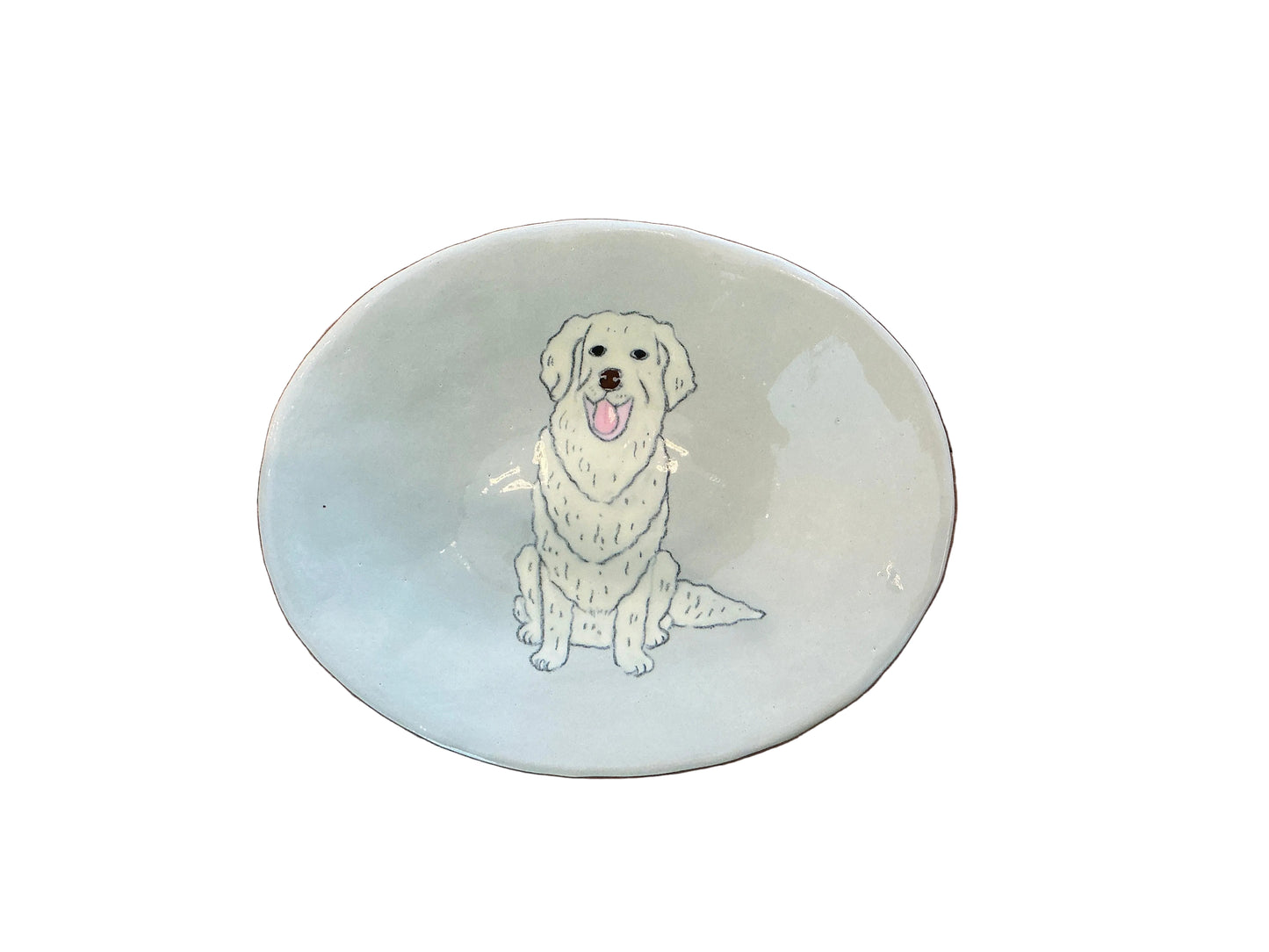 Oval Dog Dish - Golden Retrievers