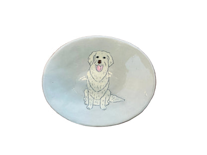 Oval Dog Dish - Golden Retrievers
