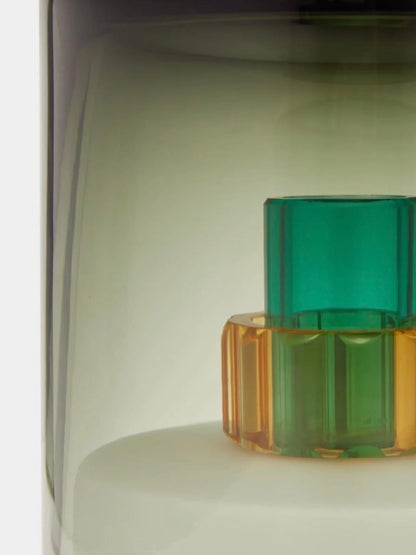Grey/Green Cylinder Table Light