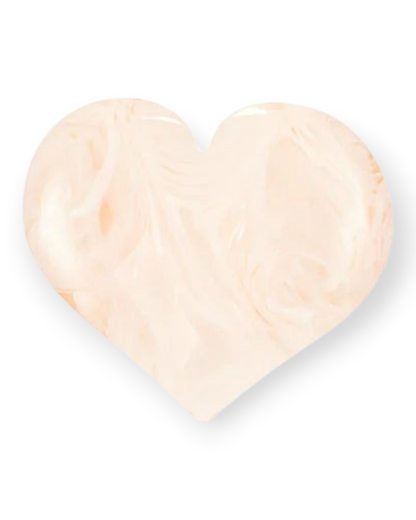 Birdie by Nina Liddle Design heart-shaped napkin ring in a soft cream marbled resin finish