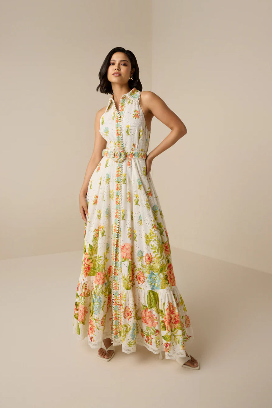 Dhun Long Shirt Dress with Buckle Belt