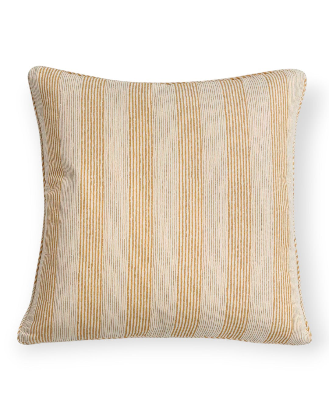 Yellow Ticking Pillow 17" x 17"