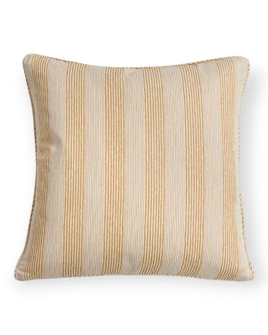 Yellow Ticking Pillow 17" x 17"