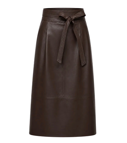 Pleated Leather Skirt