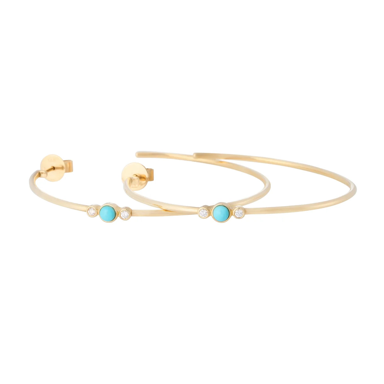 Stevie Turquoise and Diamond Hoops