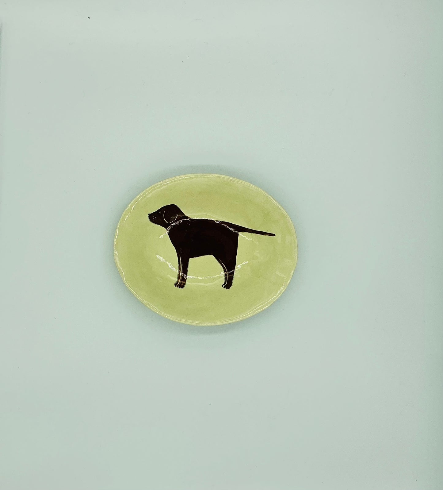 Oval Dog Dish - Labradors