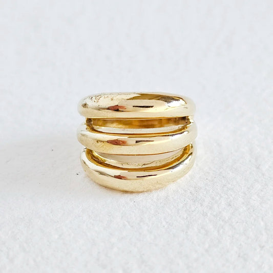 Handmade Brass Layered Ring