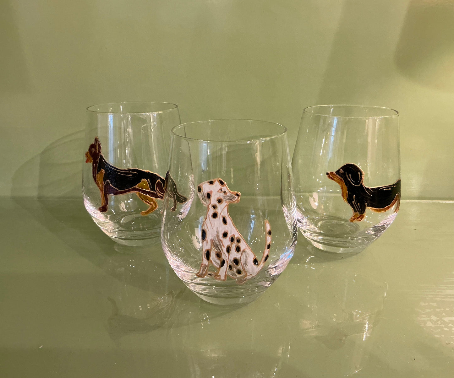 Hand-painted Dog Glasses