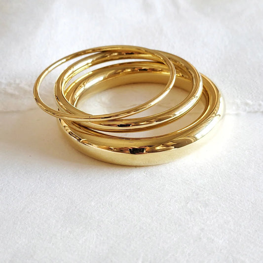 Brass Simplicity Bangle Bracelet Set