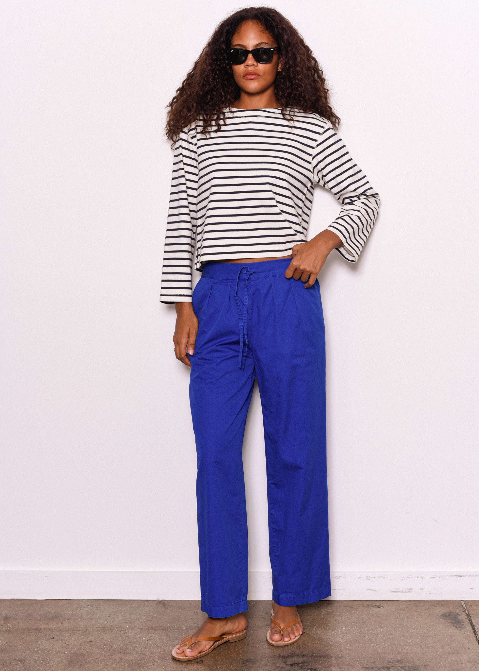 Avignon Boatneck Striped Tee in Cotton