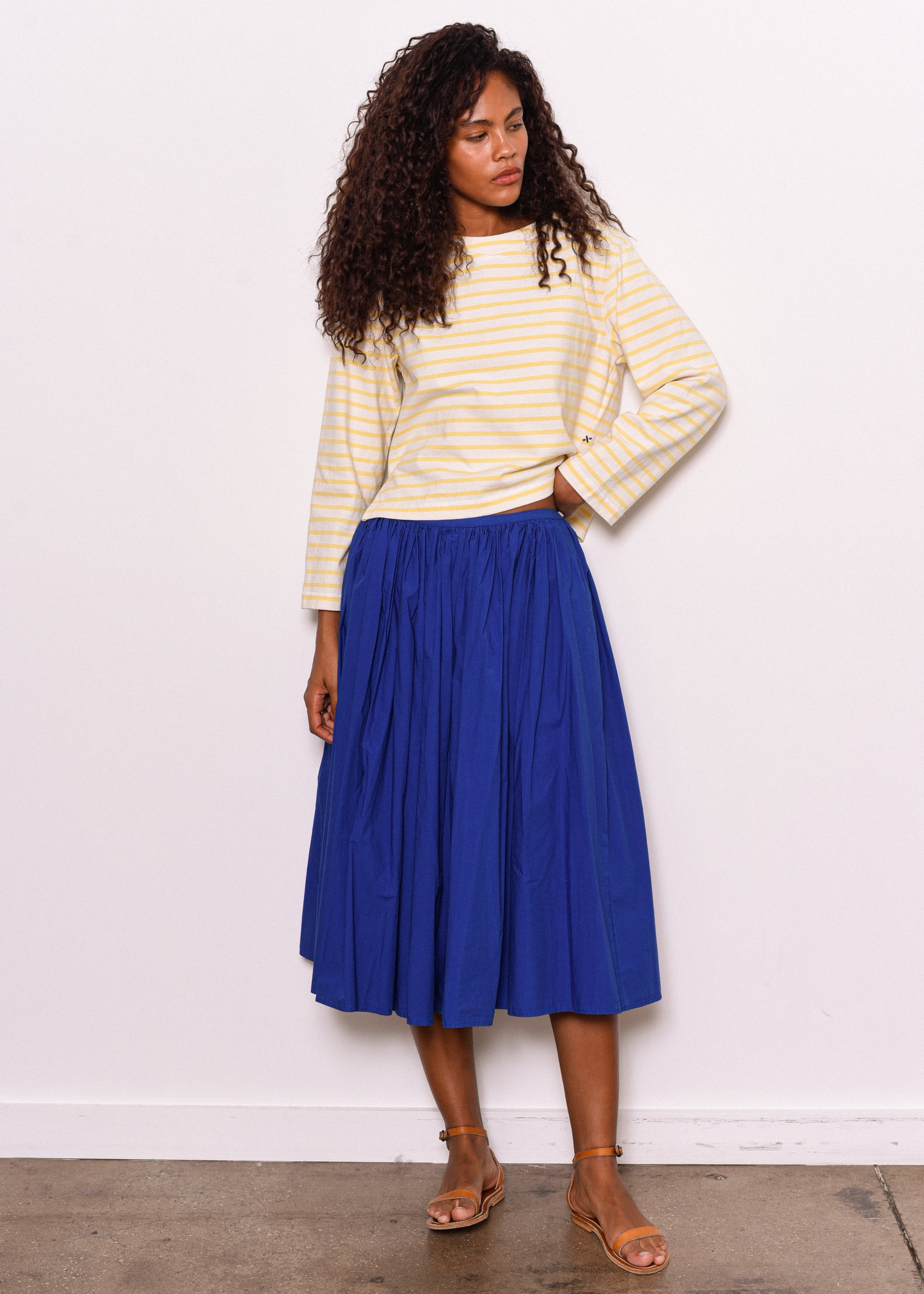 Avignon Boatneck Striped Tee in Cotton