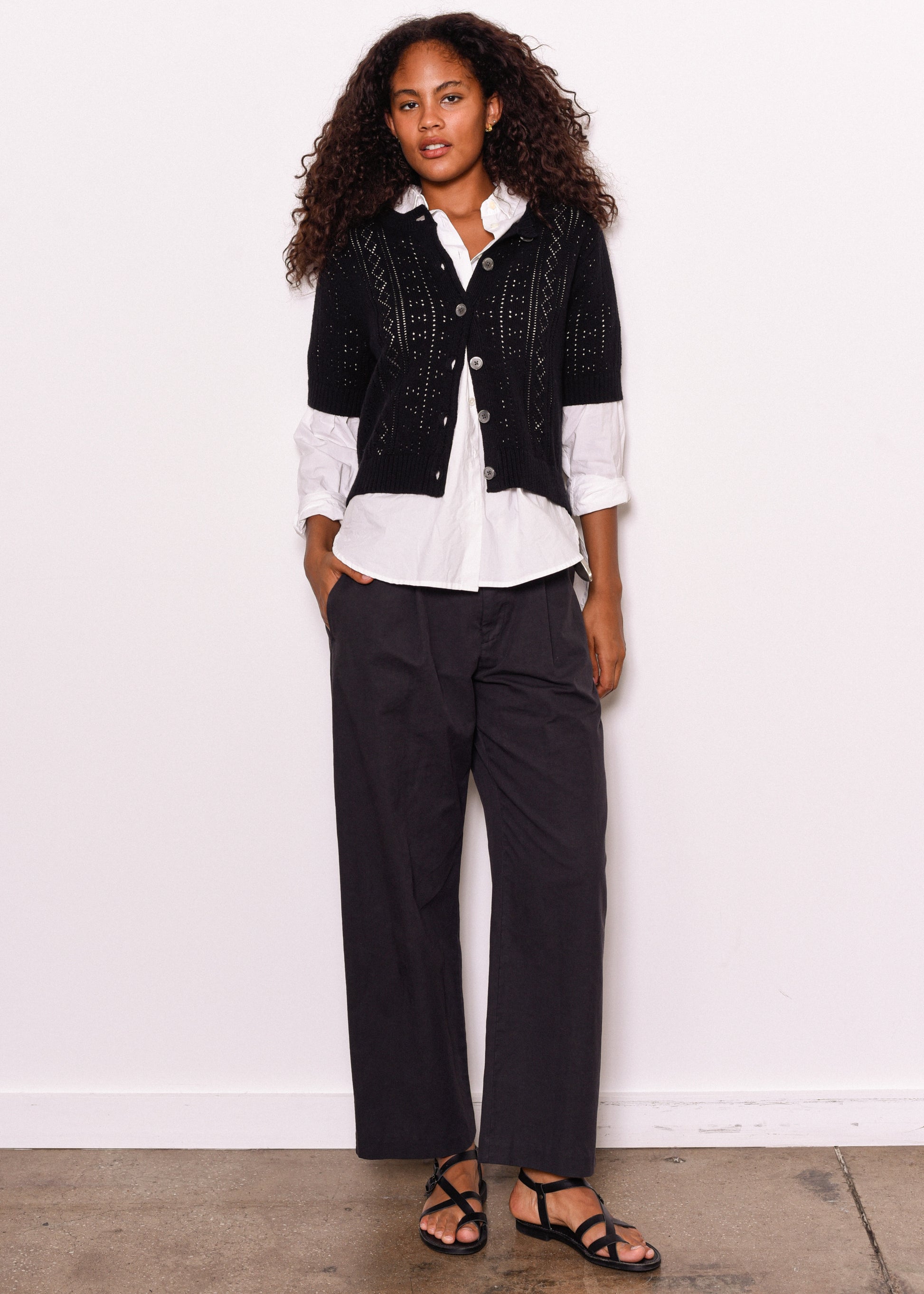 Elle Cardigan In Pointelle