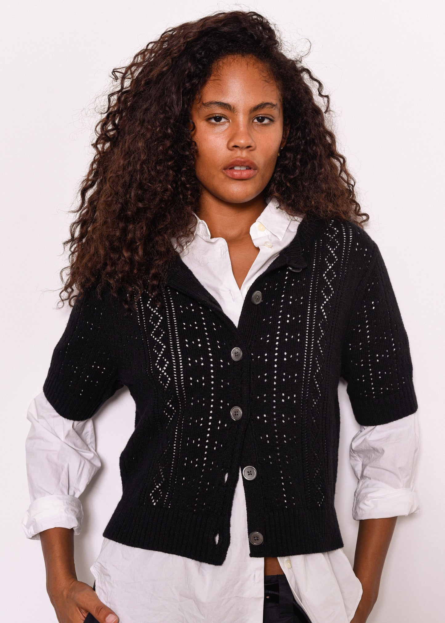 Elle Cardigan In Pointelle