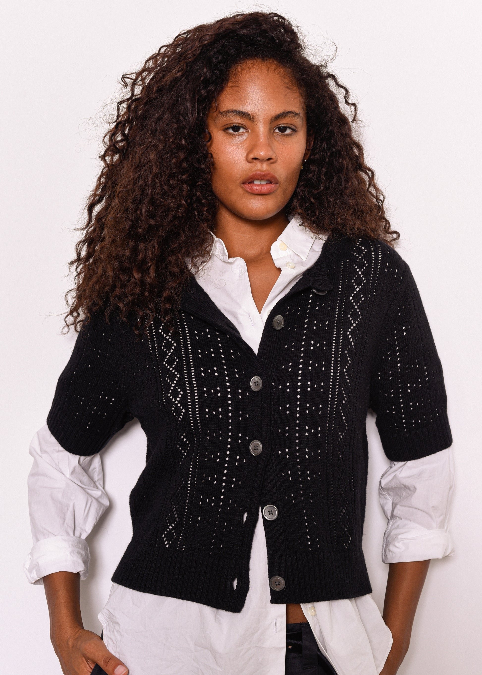 Elle Cardigan In Pointelle