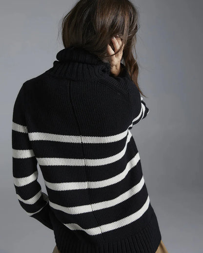The Wynn Striped Cotton Turtleneck