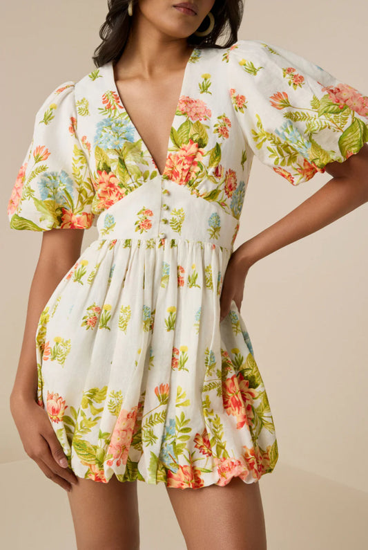 Dhun Balloon Hem Mini Dress