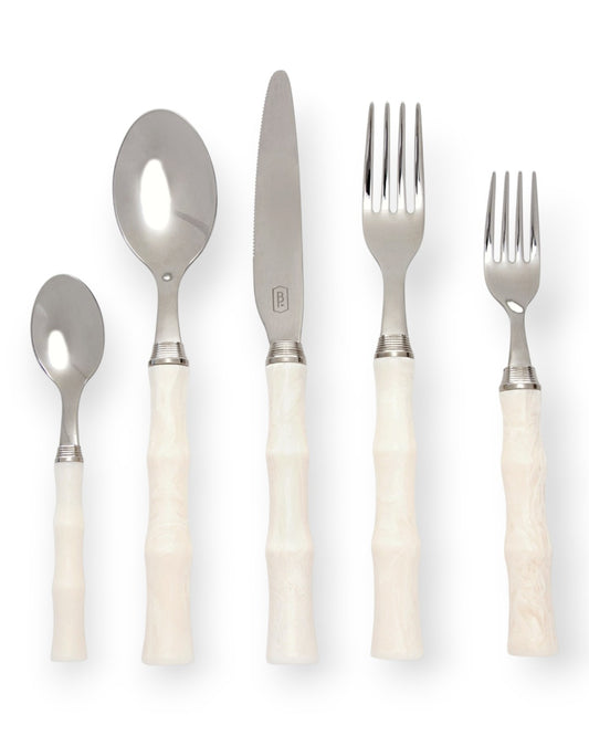 Montecito Ivory Acrylic Flatware 5 Piece Set