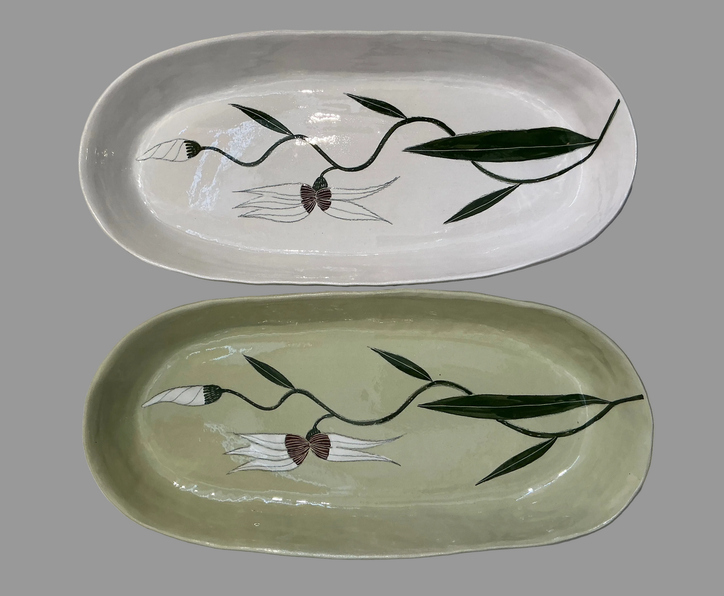 Large Oval Platter - Flower Theme